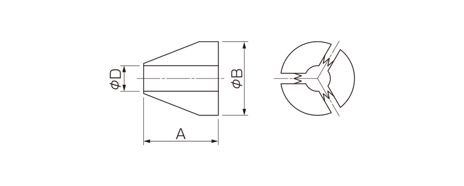A型・R型付属品-三割コレット